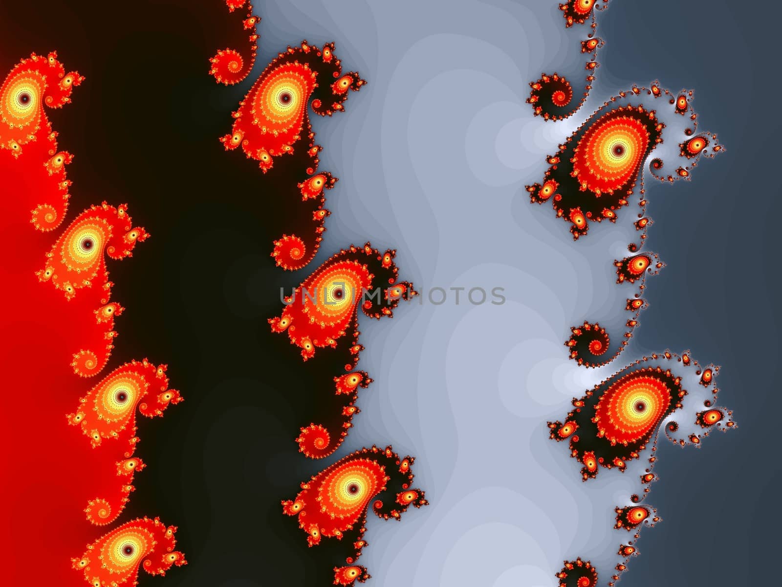 Digital computer graphic - rendering. Patterned fractal background in a bright colors for design.