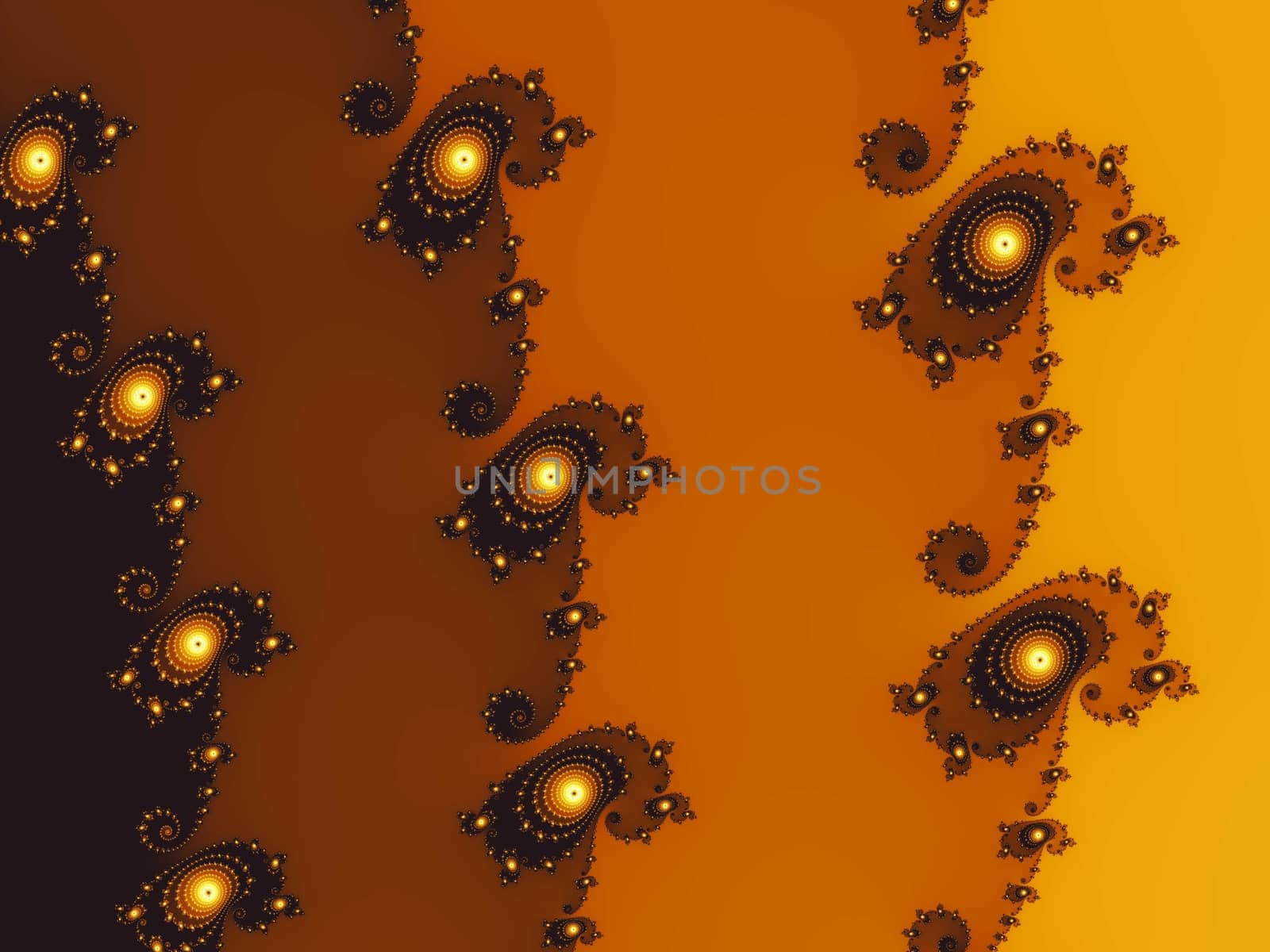 Digital computer graphic - rendering. Colorful fractal background with spirals for design.