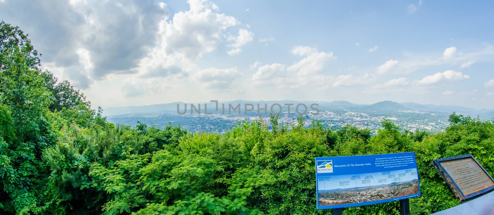 Roanoke City as seen from Mill Mountain Star at dusk in Virginia by digidreamgrafix