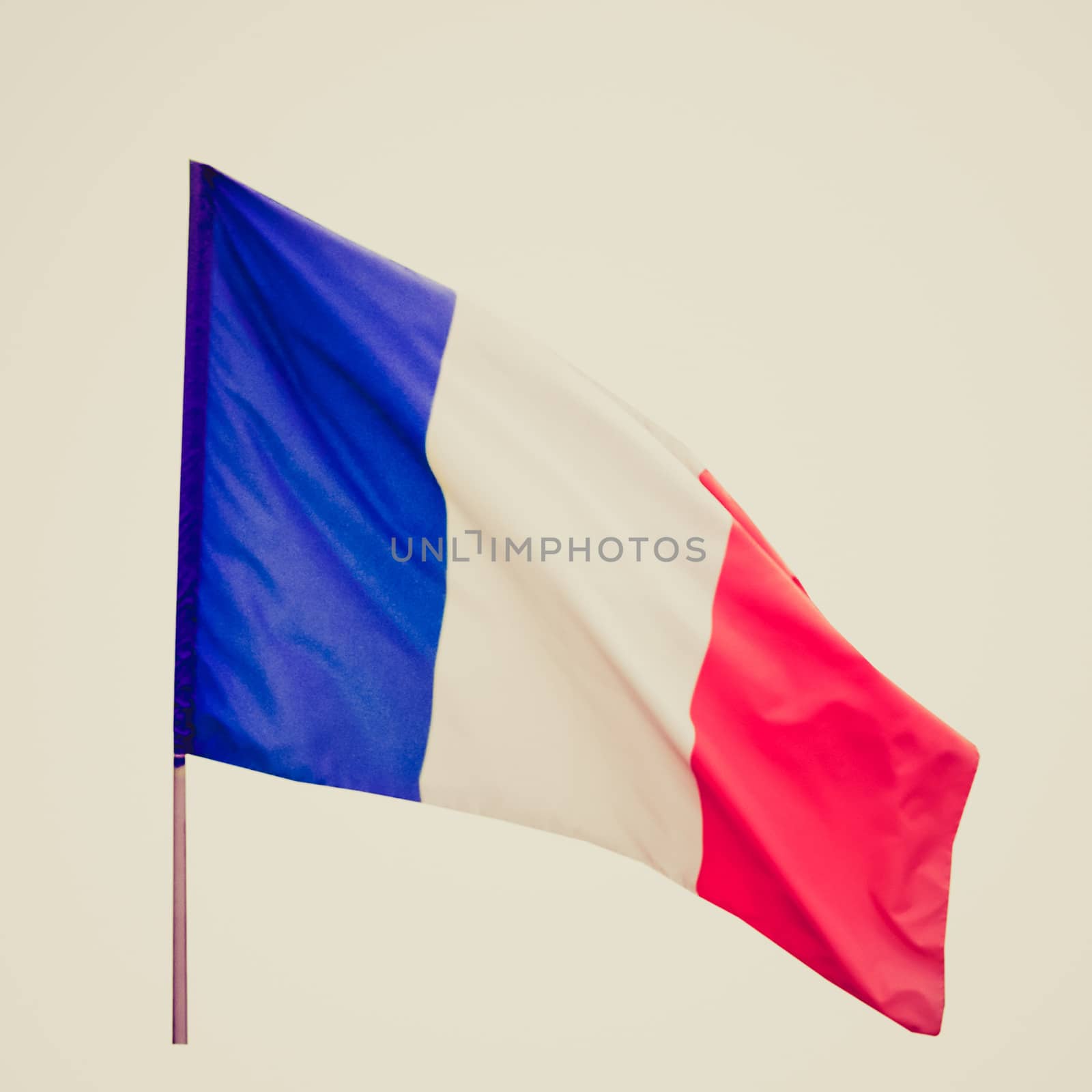 Vintage retro looking France flag picture