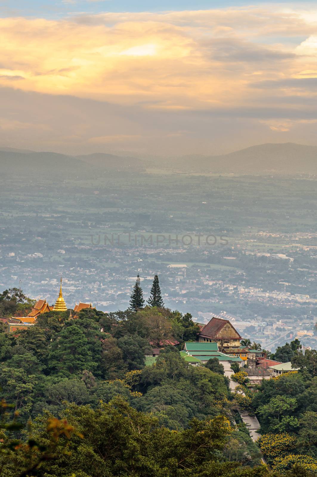 Chiang mai landscape from Doi Suthep , Thailand. 