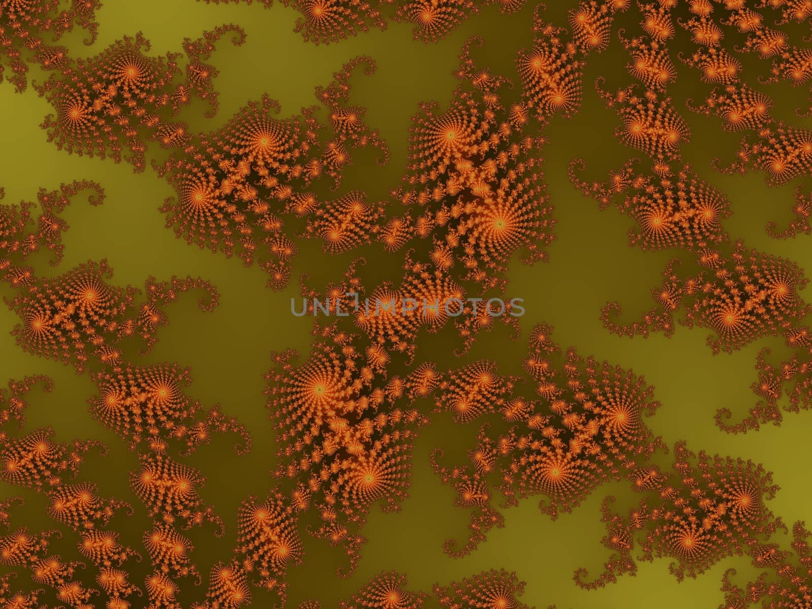 Digital computer graphic - patterned fractal background with spirals for design.