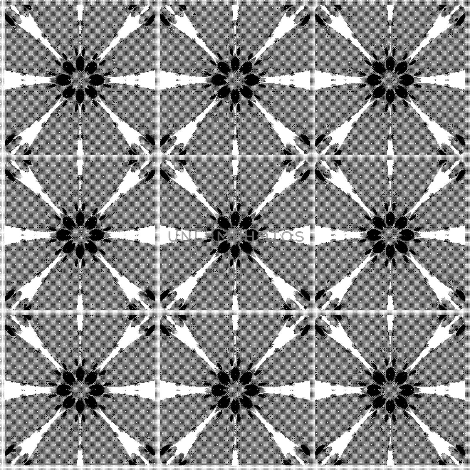 Digital computer graphic - seamless fractal ornament in a grey colors fir design.