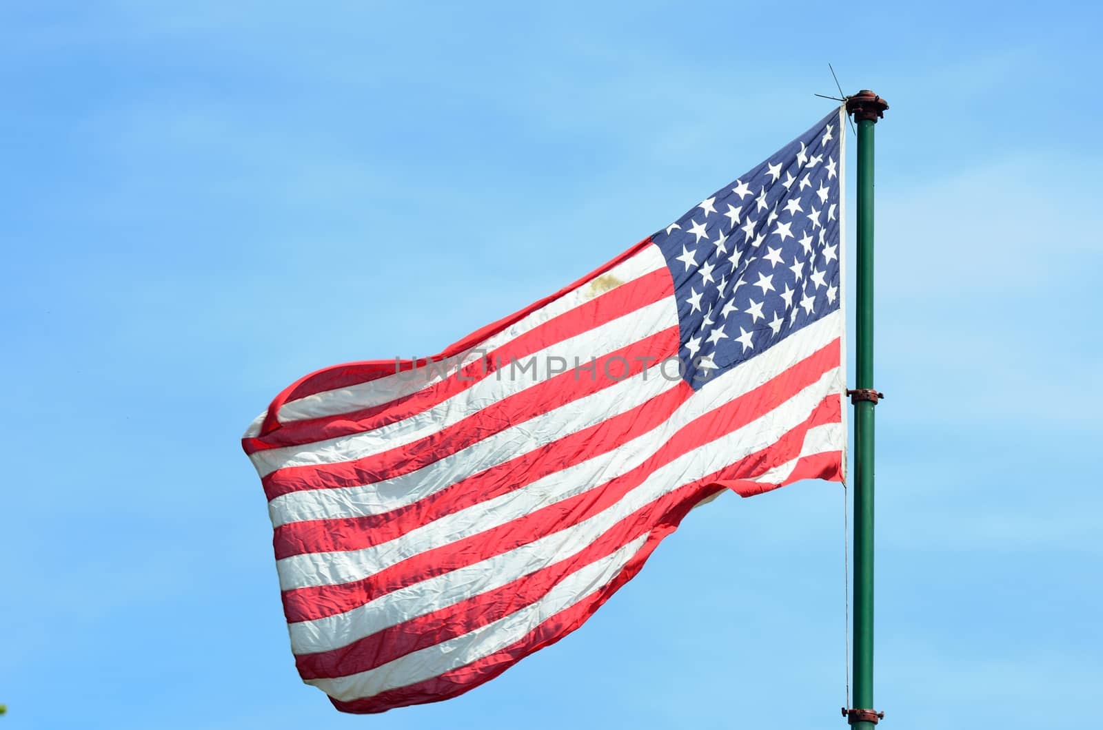 American flag flying