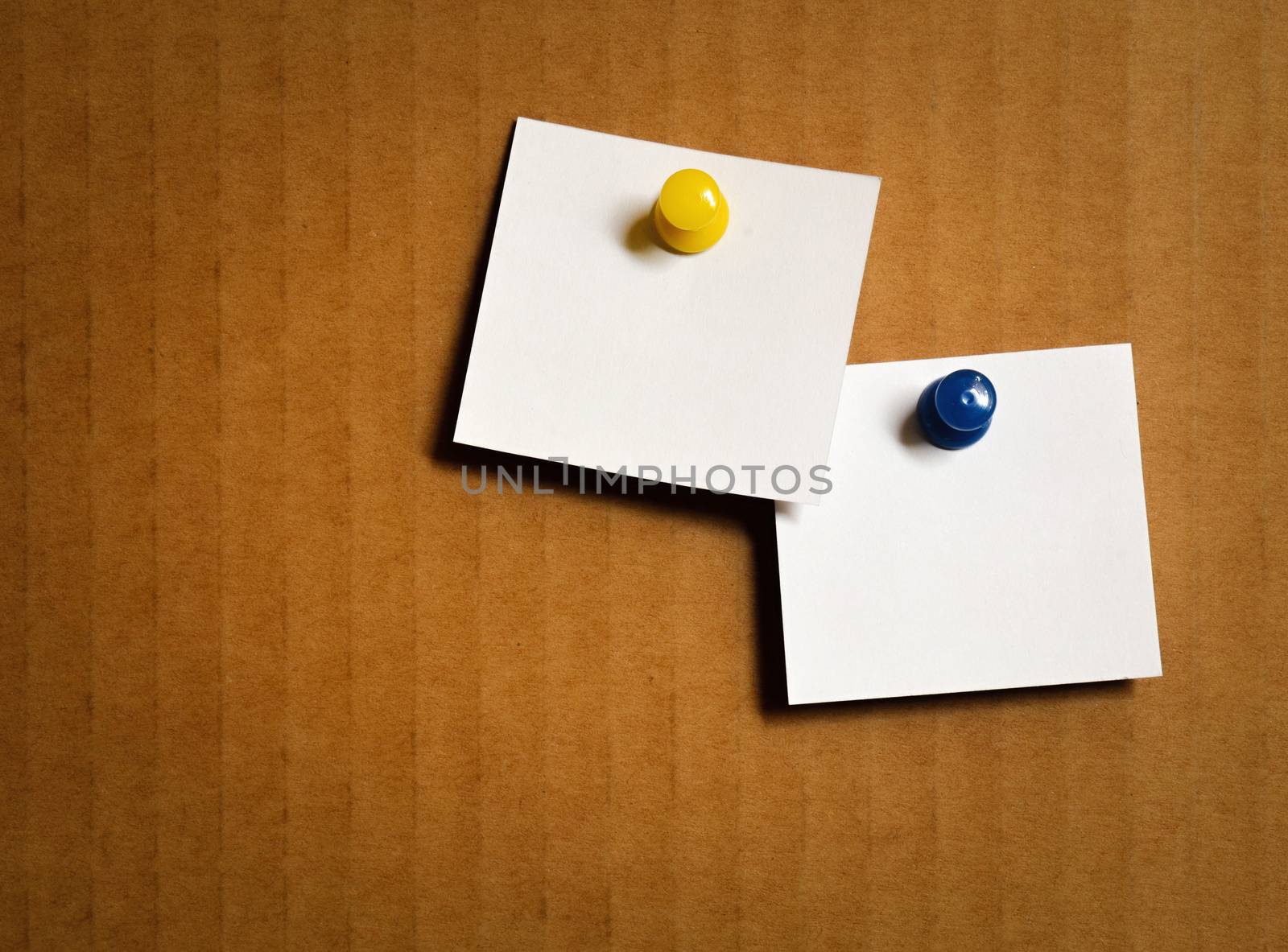 background leaflets on the white board with brown cardboard