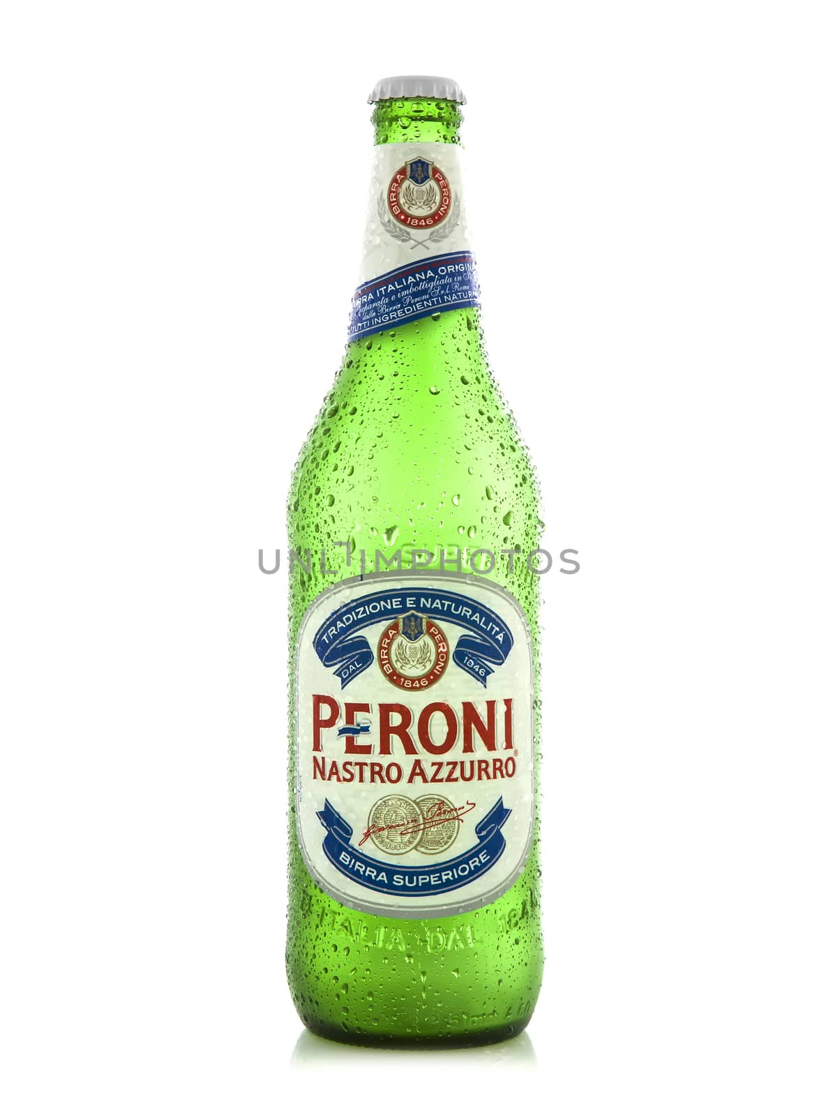 SWINDON, UK - JUNE 22, 2014: 2013: Peroni Beer, Peroni Brewery (Birra Peroni), is a brewing company, founded in Vigevano in Lombardia, Italy in 1846. It is now based in Rome and owned by SABMiller