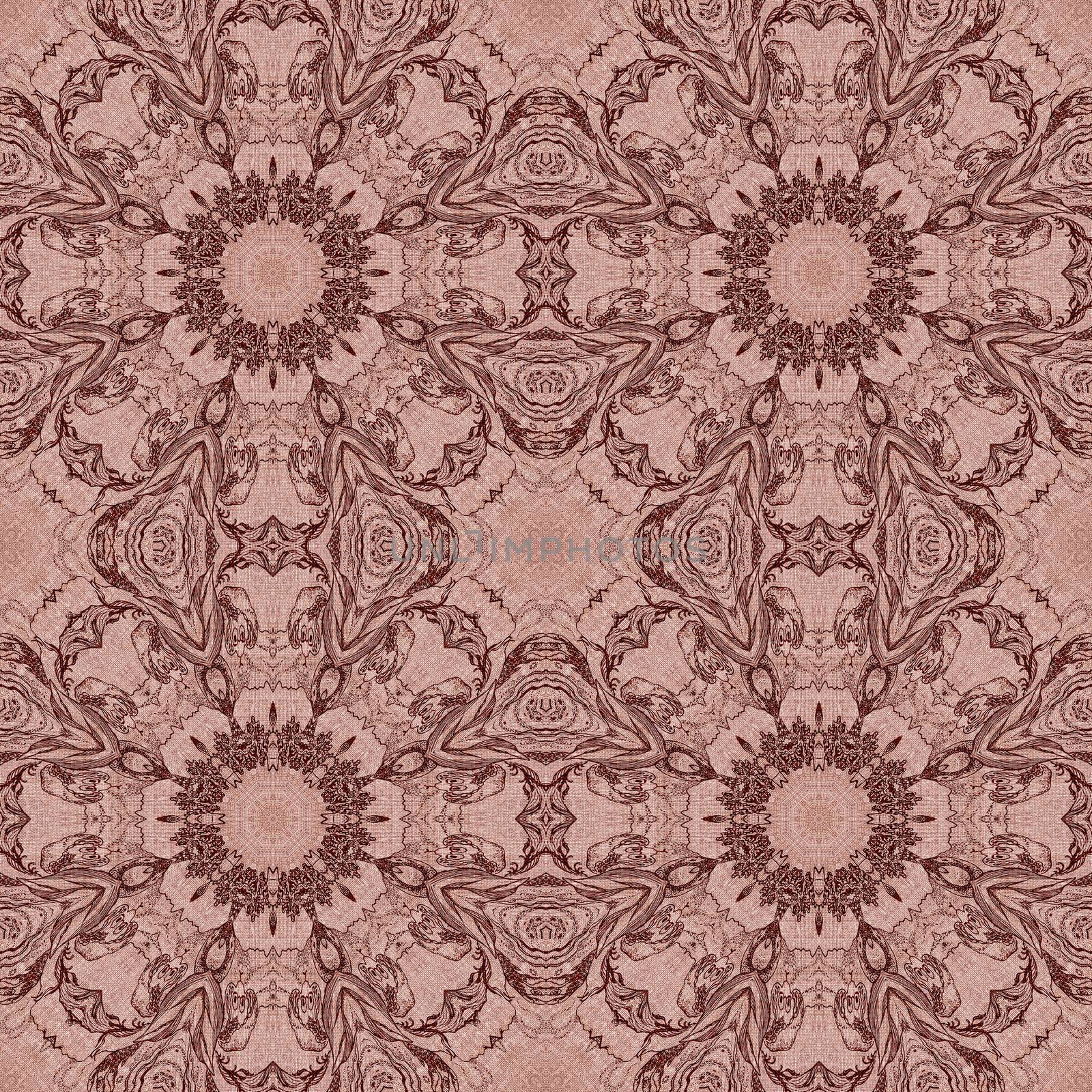 Seamless artistic background, abstract graphic pattern on vintage linen canvas