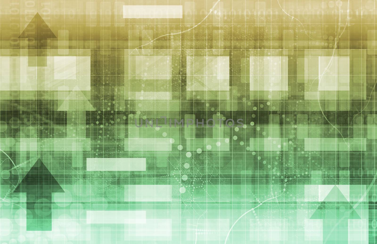 Abstract Network Illustration with System Data Art