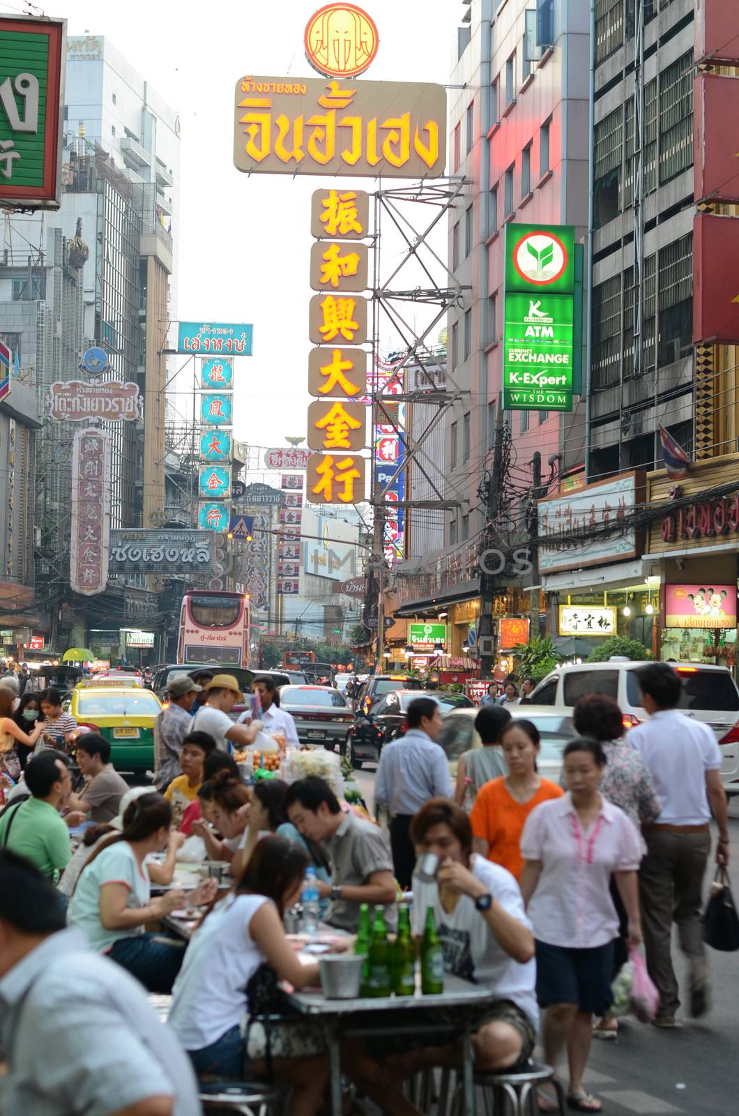 BANGKOK, THAILAND - MARCH 26: Yaowarat Road, the main street in chinatown by siraanamwong