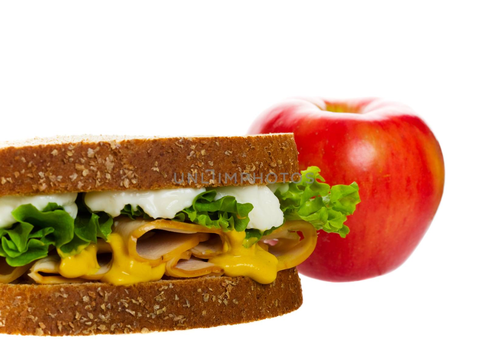 A healthy lunch for school, and people on the go.  Shot on white background.