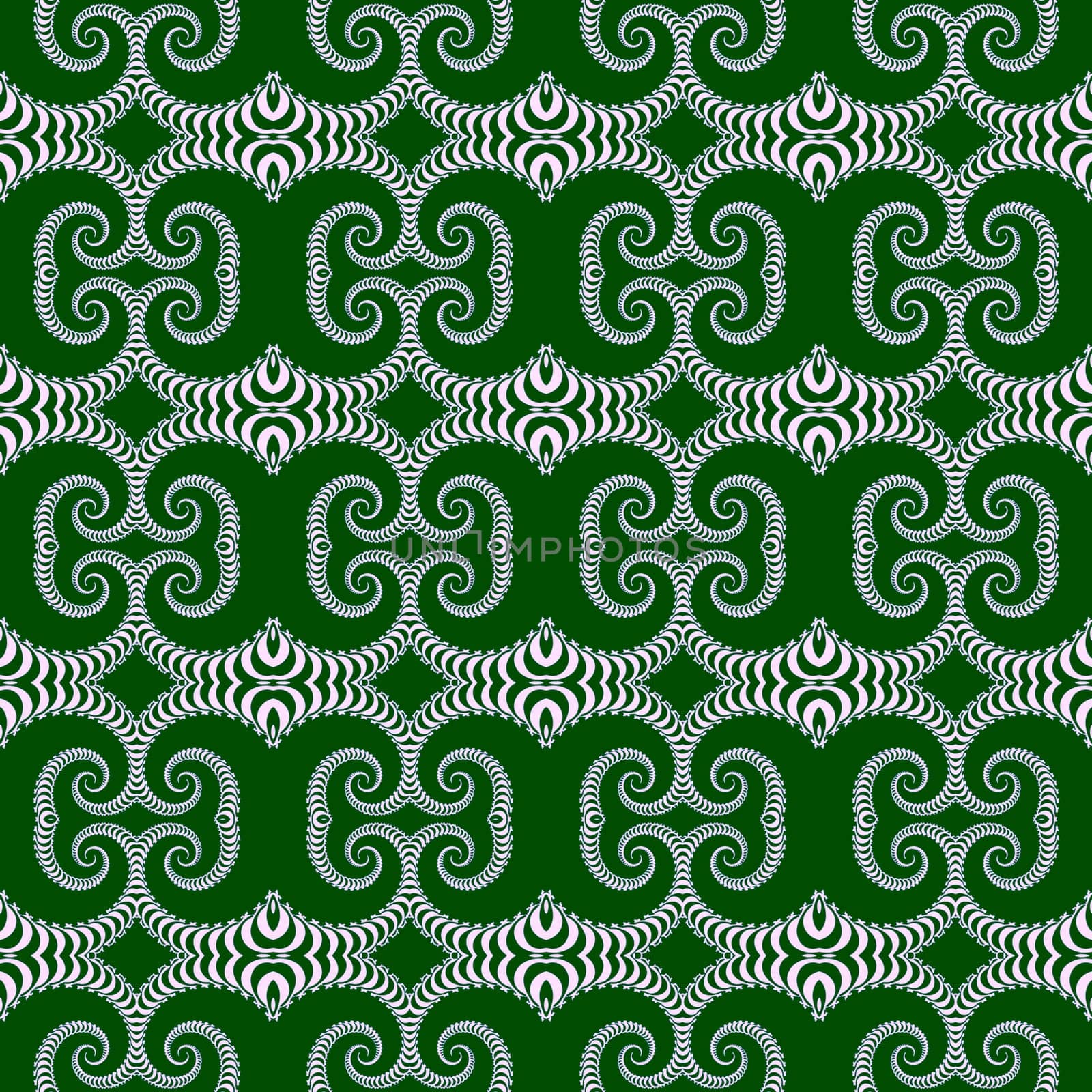 Digital computer graphic - seamless decorative ornament in a green colors for design.