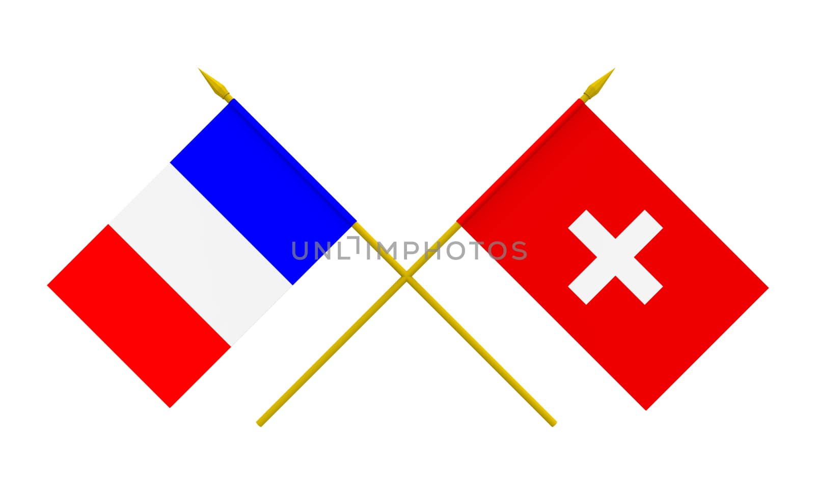 Flags, Switzerland and France by Boris15