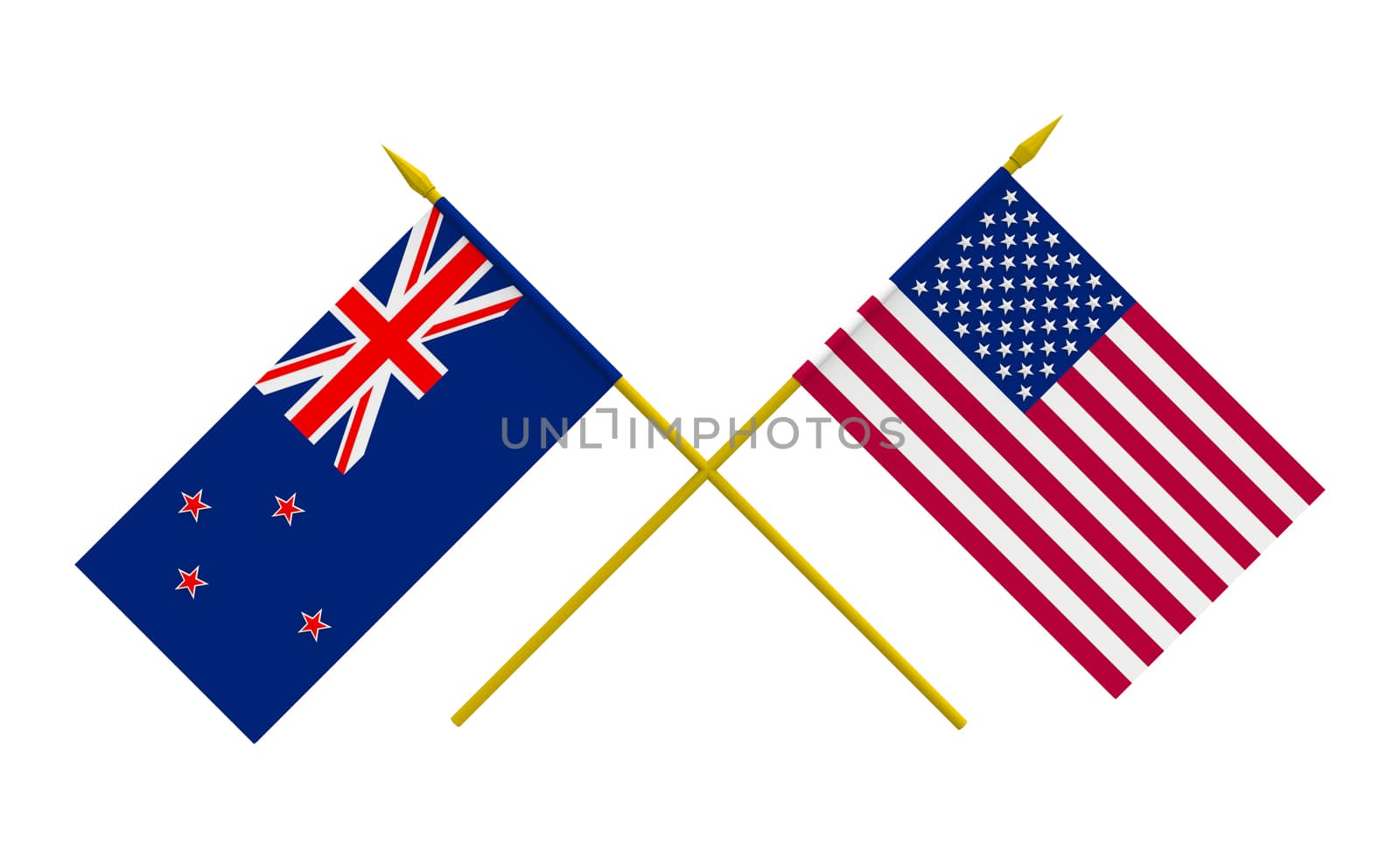 Flags, USA and New Zealand by Boris15