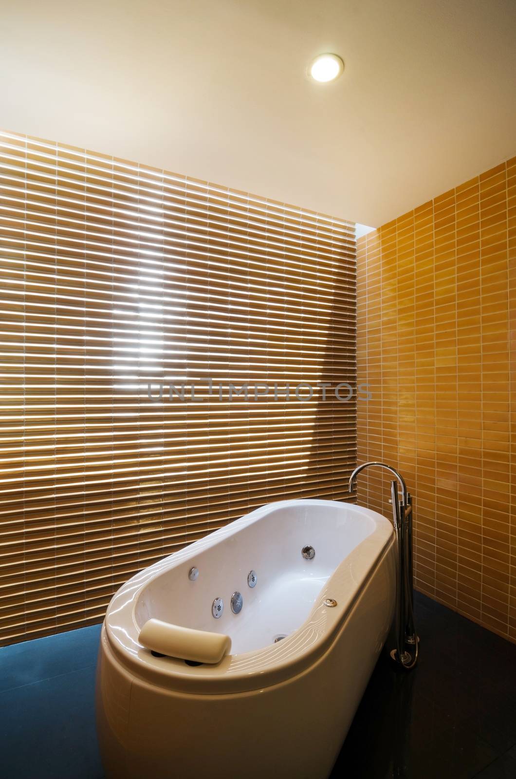 Elegant bathroom with skylight  by siraanamwong