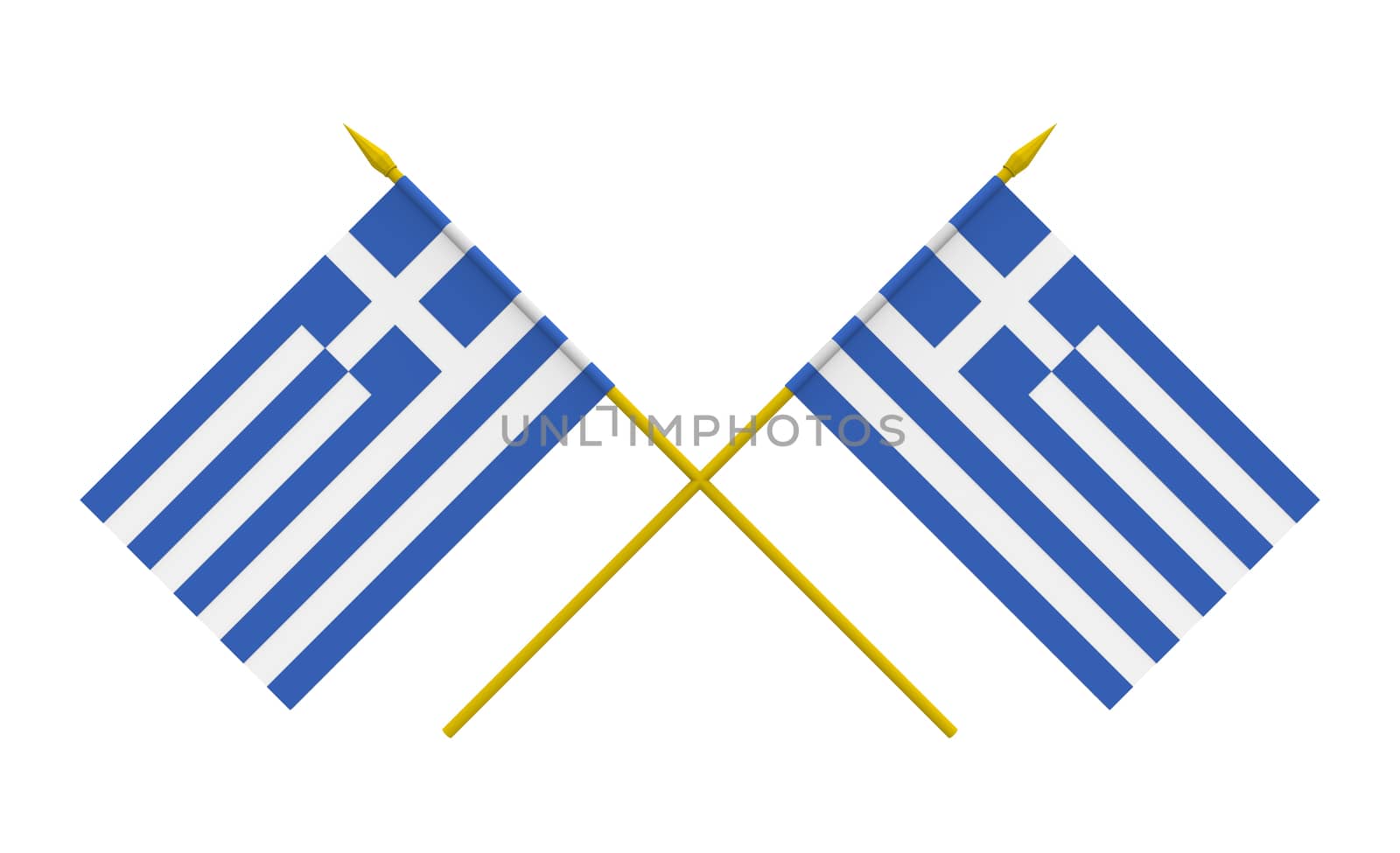 Flags of Greece, 3d render, isolated on white