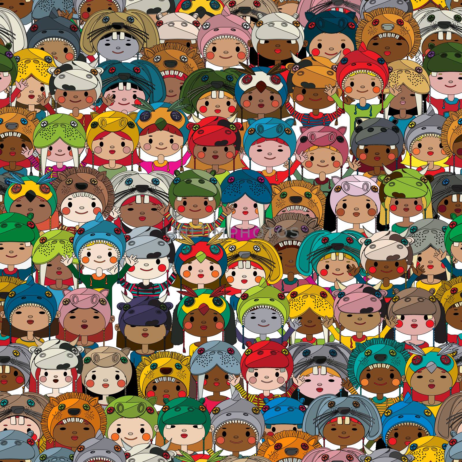 Children pattern colored by Lirch