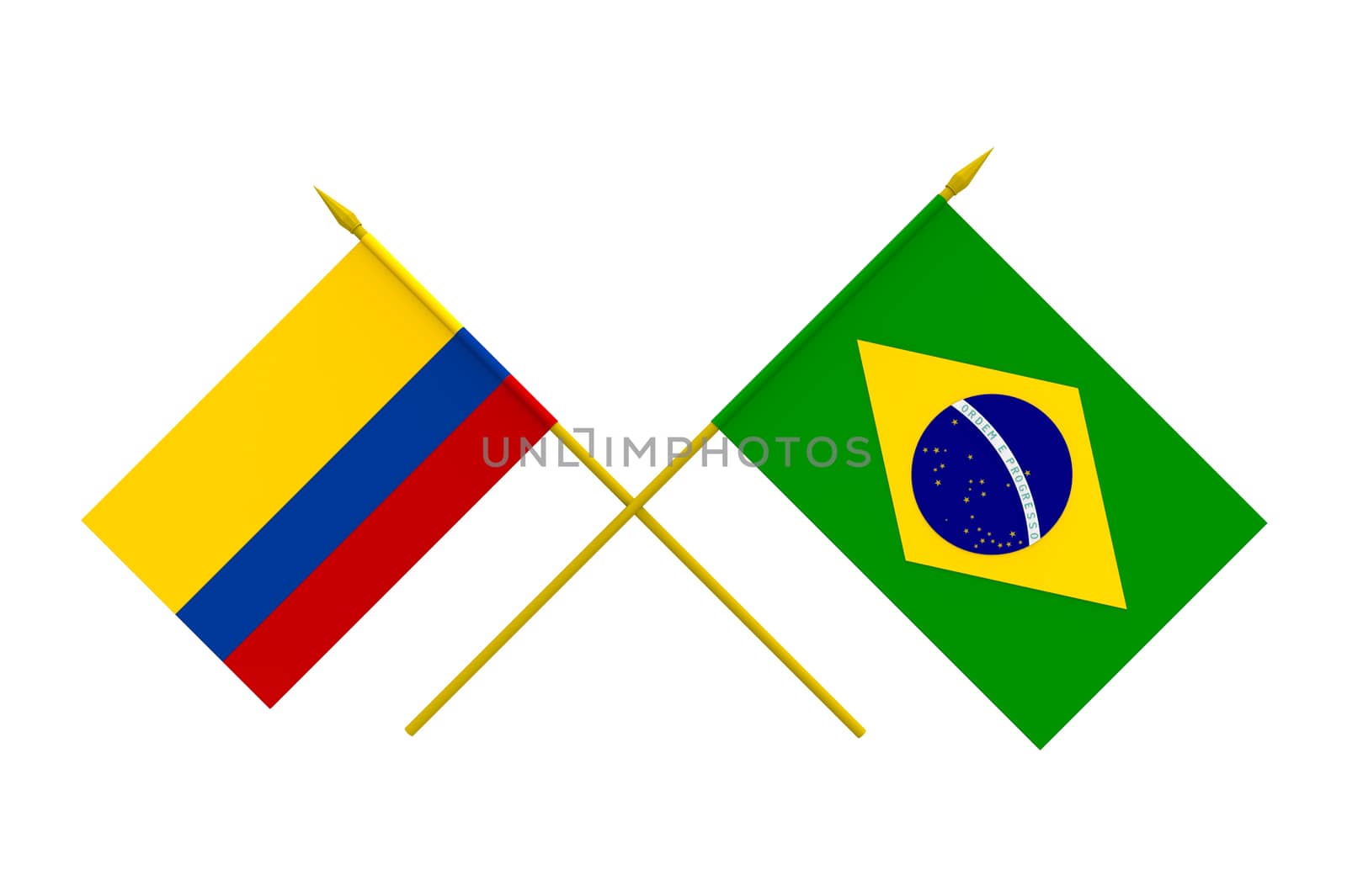 Flags, Brazil and Colombia by Boris15