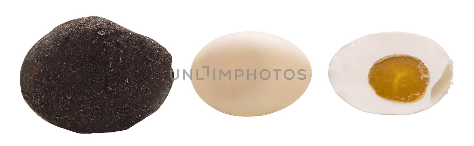 close up of chinese salted duck eggs isolated