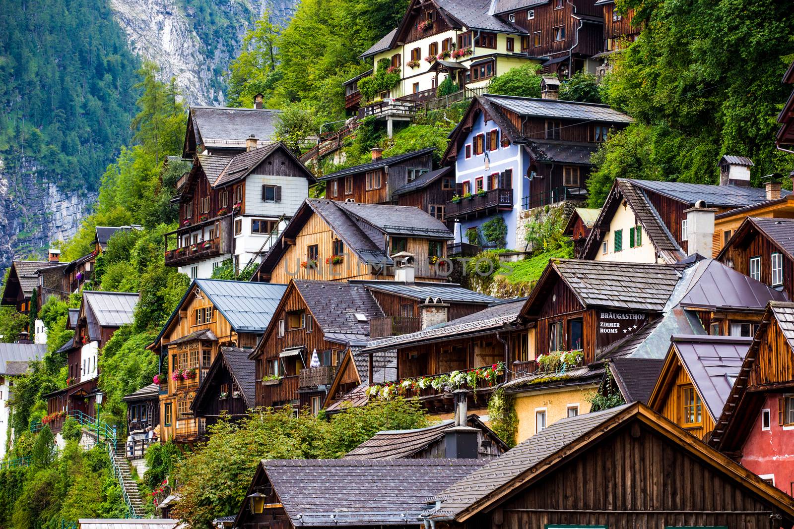 Hallstatt in Austria small historical village in mountains