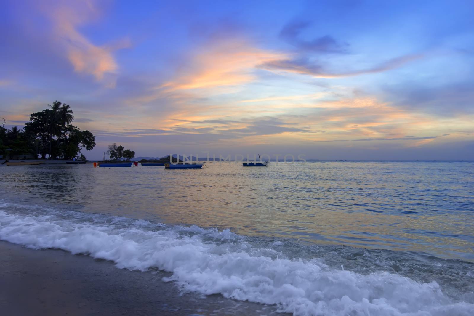 Wongamat Beach Sunset. North of Pattaya City, Thailand.