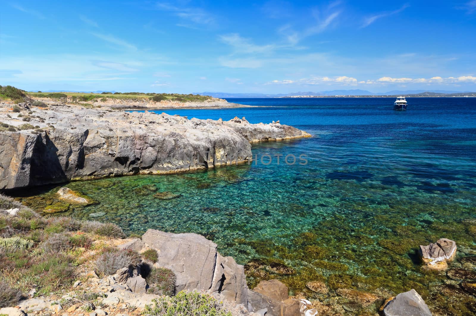 La Bobba coastline in San Pietro island, Sardinia, Italy