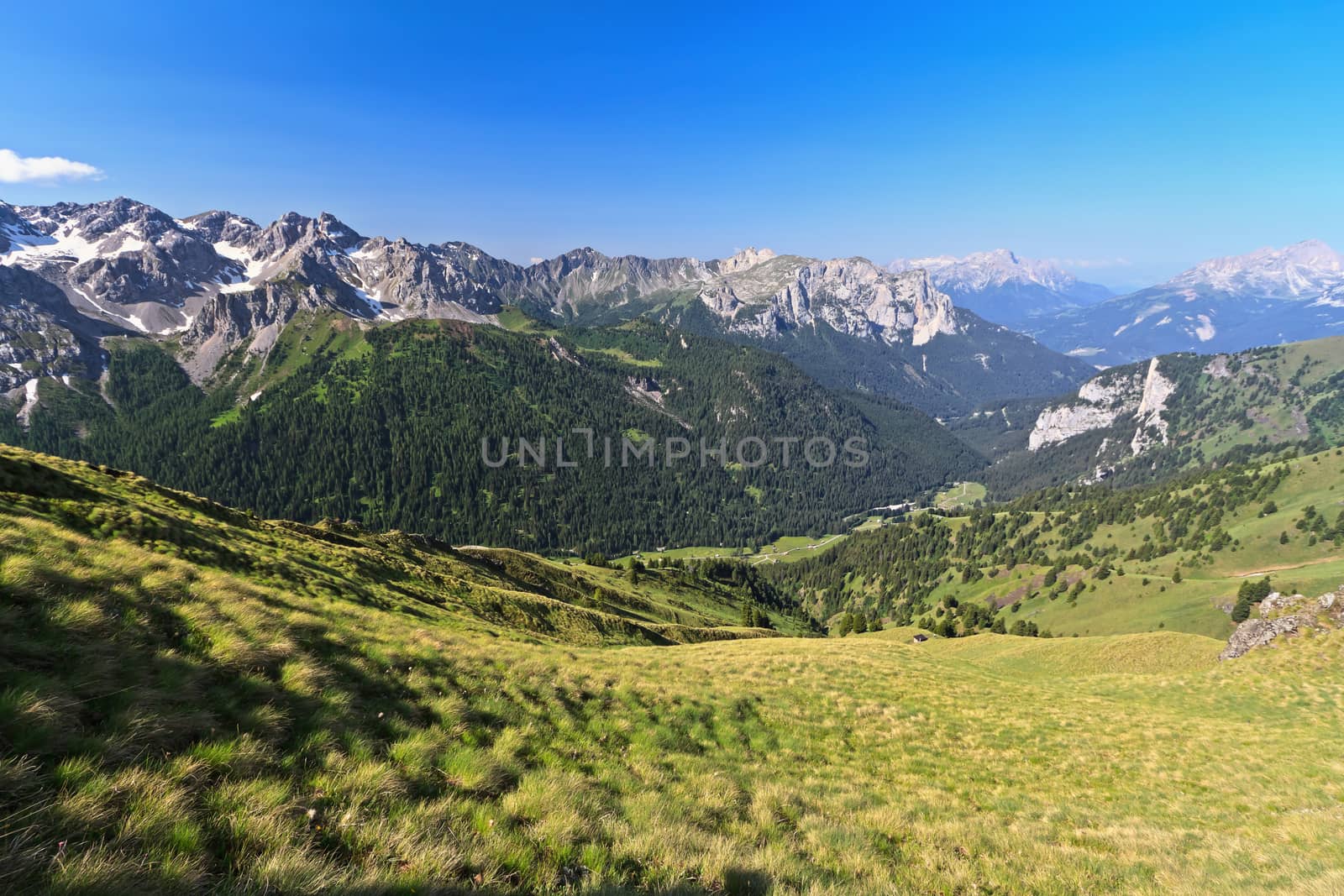 summer landscape in San Nicolo Valley, Trentino, Italy