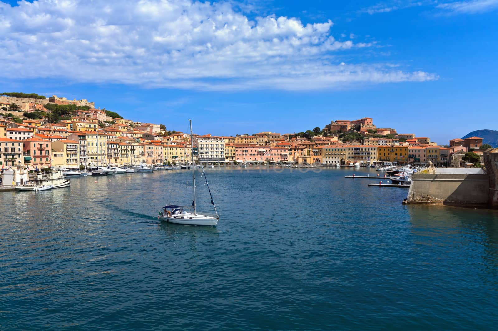 Portoferraio from the sea, Elba island, Tuscany, Italy