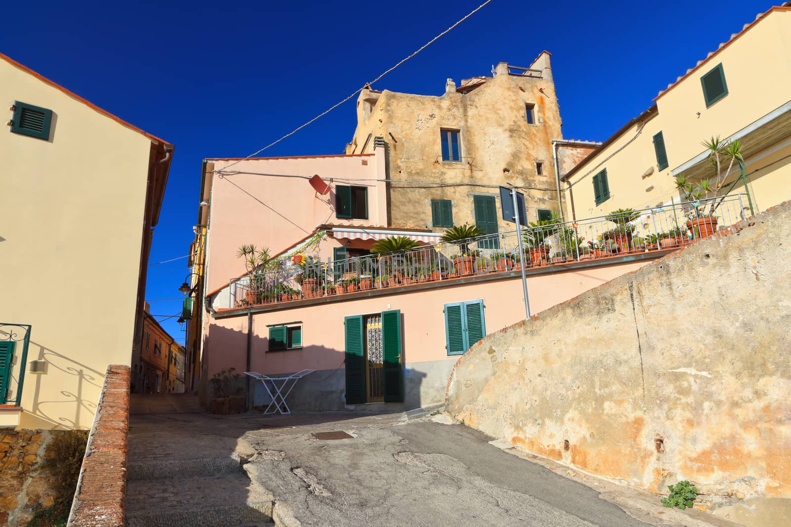 urban view in Capoliveri, ancient small town in Elba island, Italy