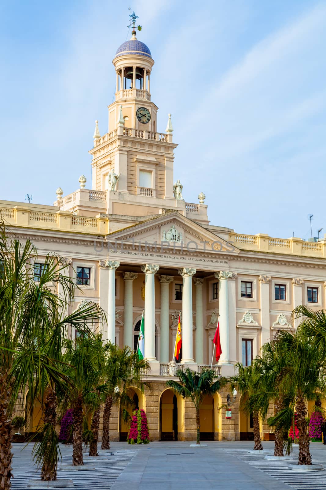 Old city hall of the city of Cadiz, Spain
