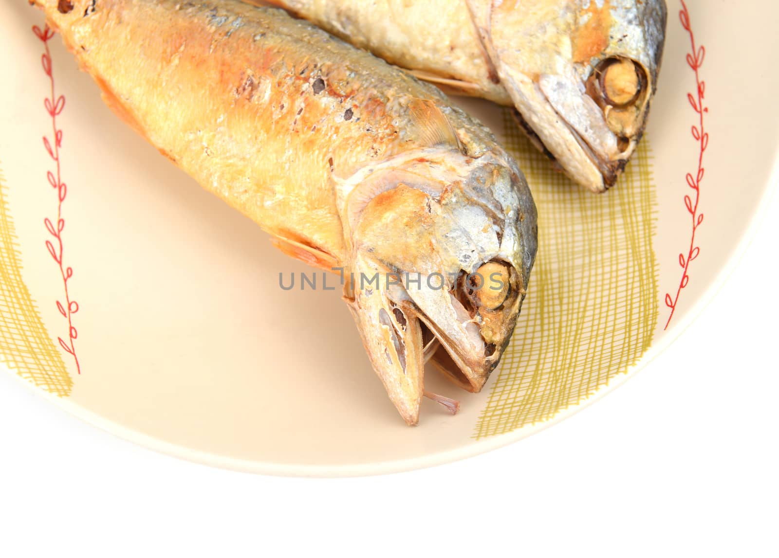 mackerel fried on a dish (thai food)