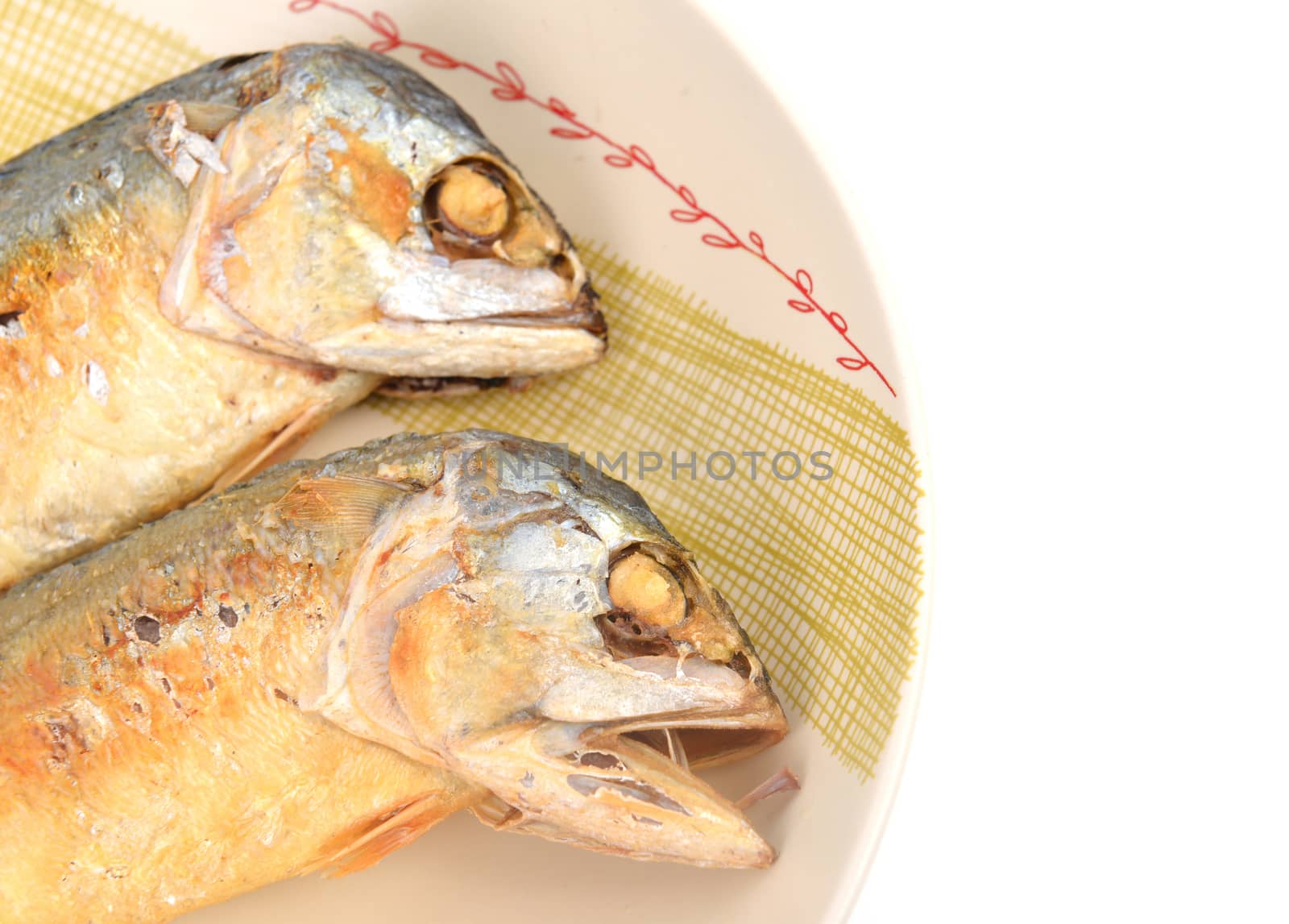 mackerel fried on a dish (thai food)