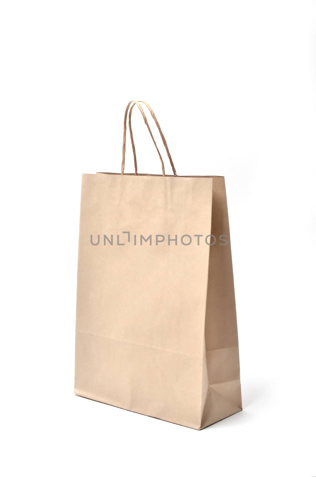 brown paper bag on a white background