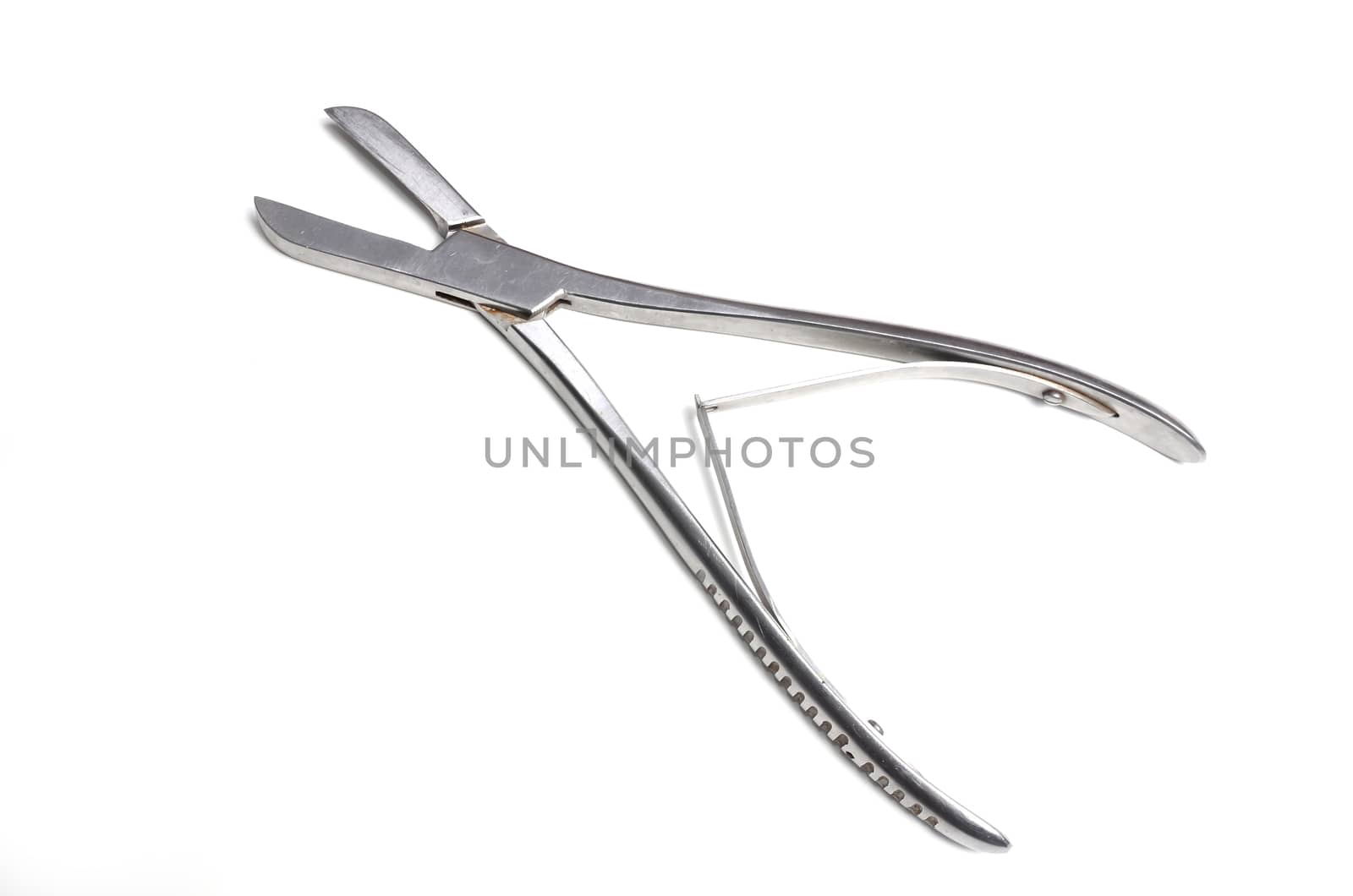 Surgical instruments isolated on white background