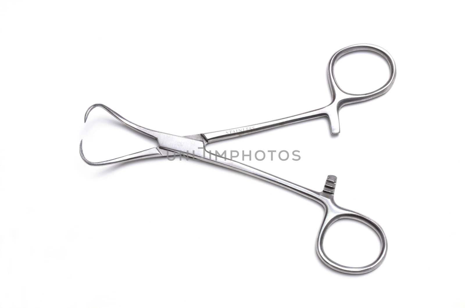 Surgical instruments isolated on white background
