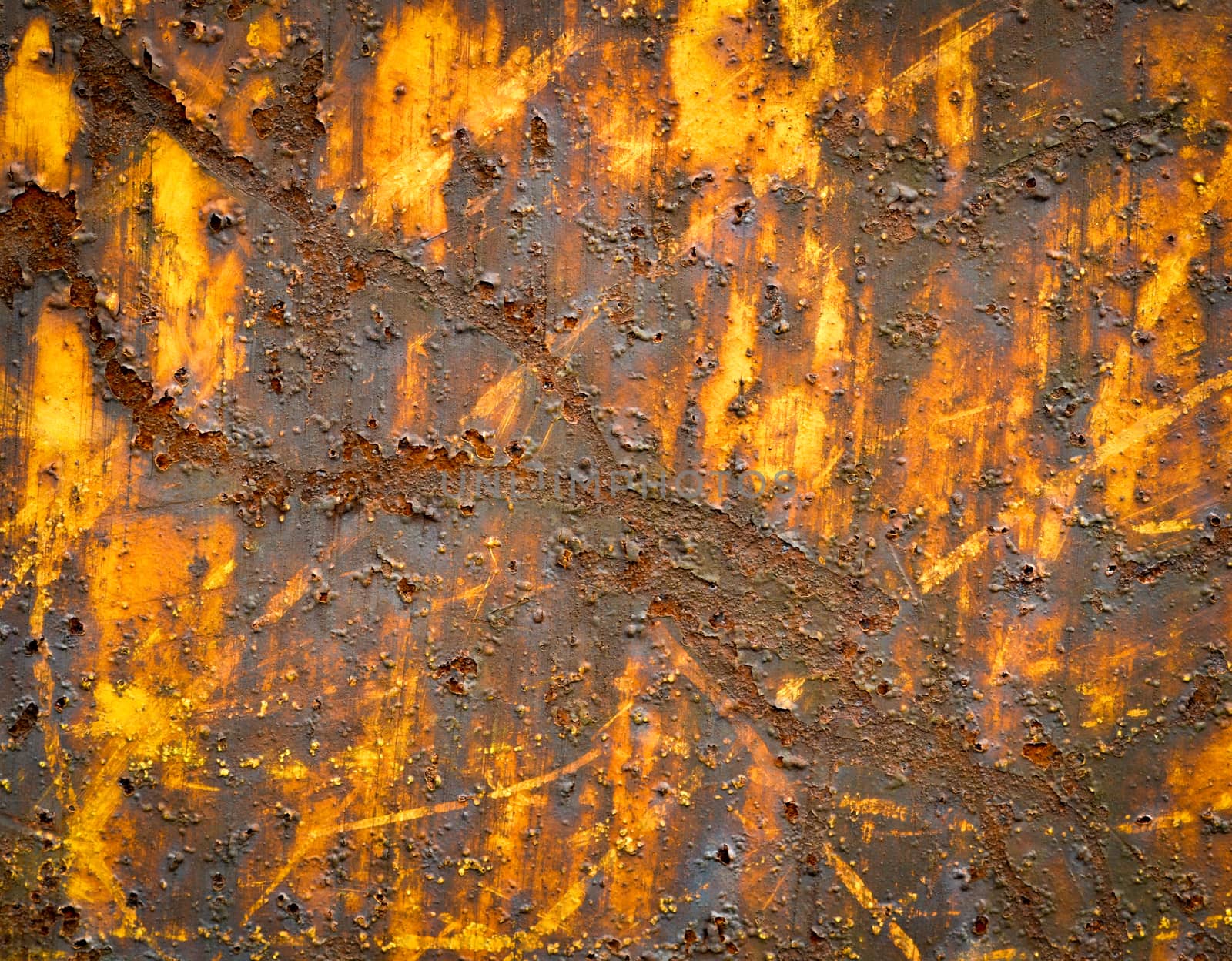 background or texture yellow rusted iron sheet