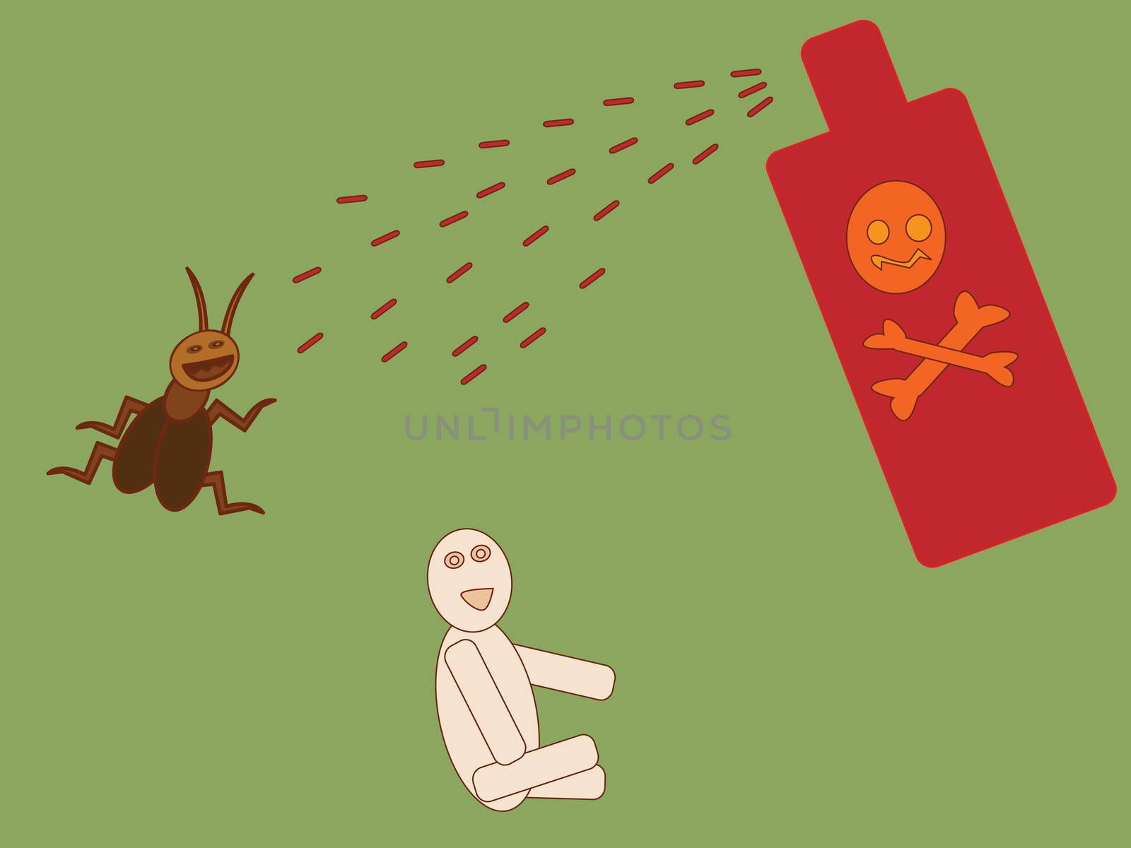 Vector of insecticide spray to kill by olovedog