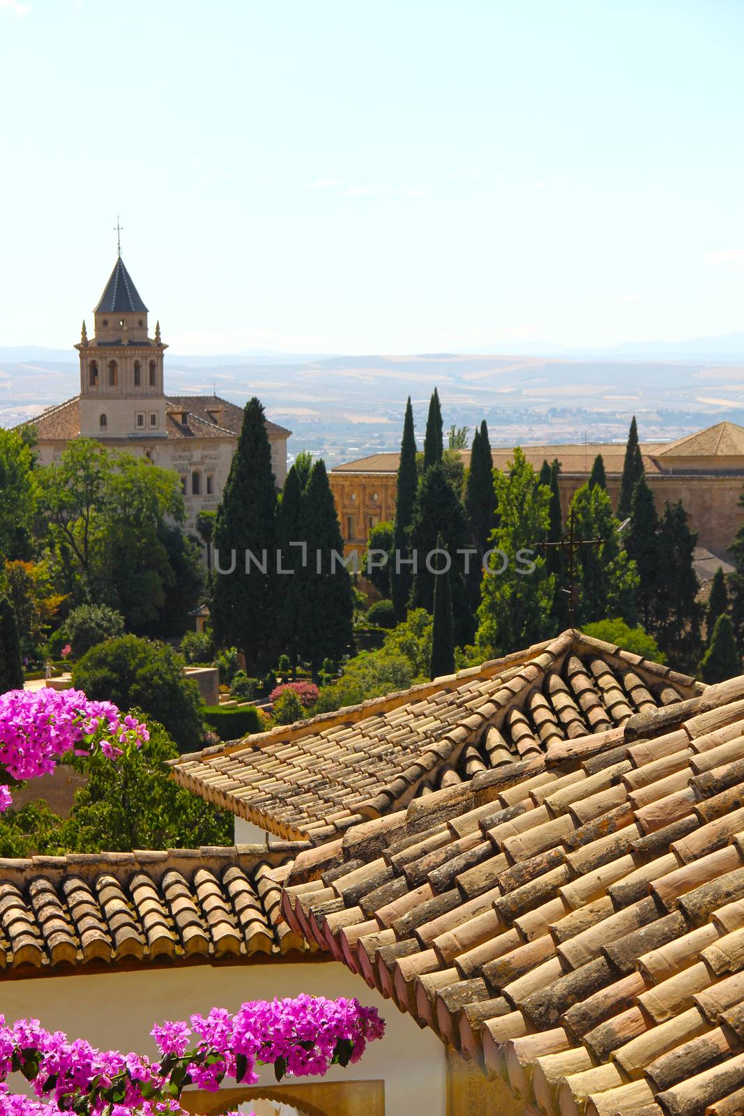 Panoramic view on ancient city of Alhambra