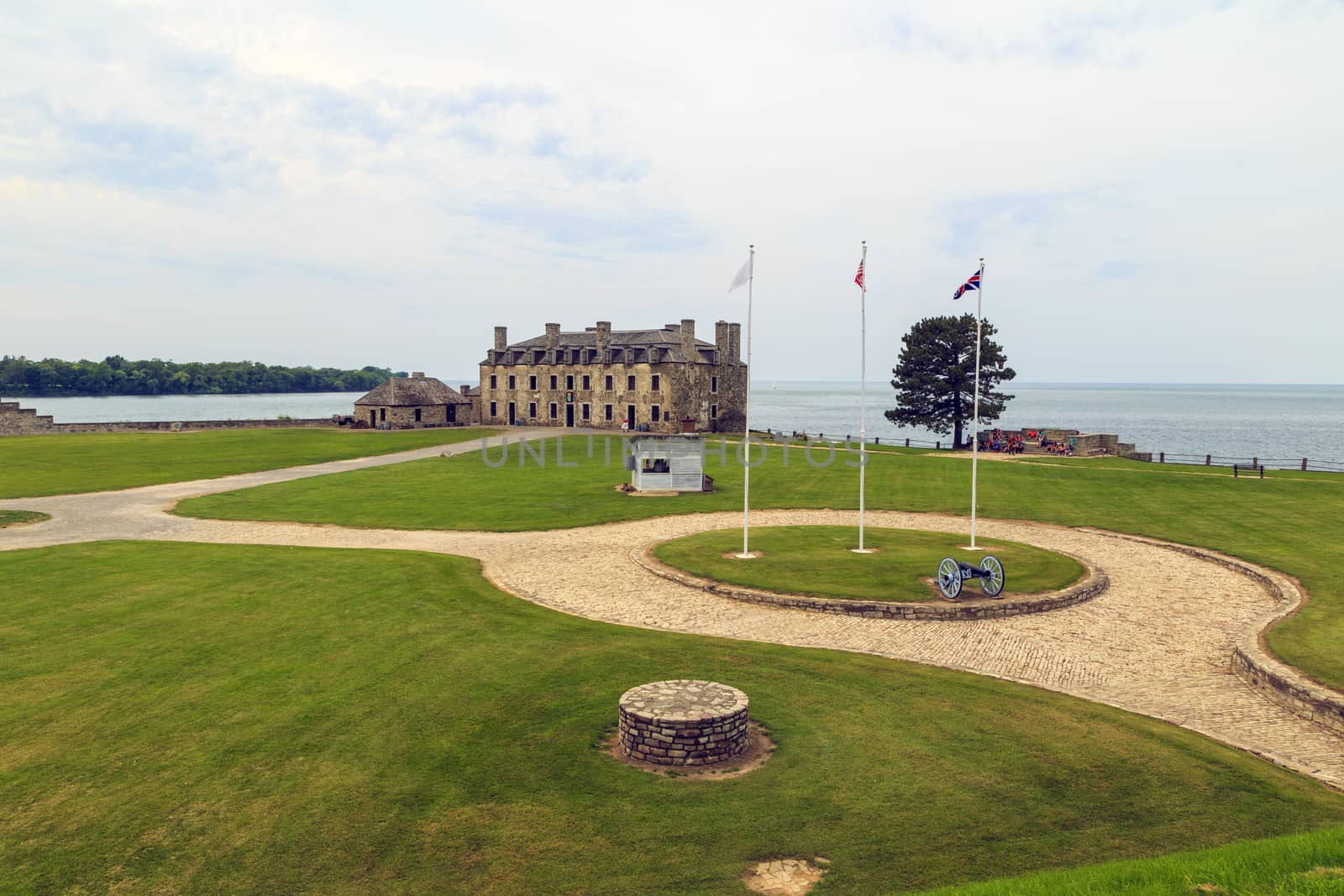 The french castle of Fort Niagara sits on the shore of Lake Ontario and the Niagara River. 