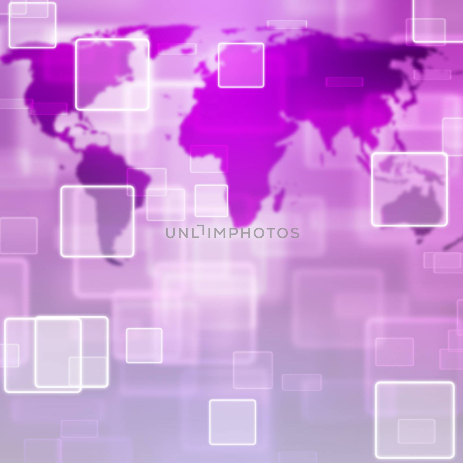 abstract background with world map and square texture 