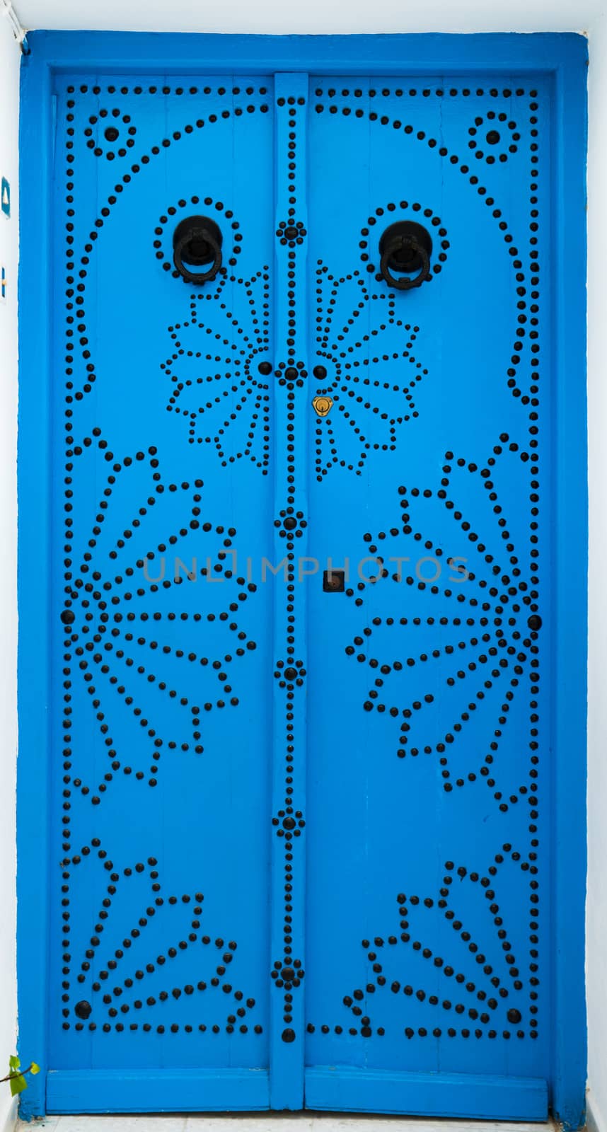 Traditional door from Sidi Bou Said in Tunisia. Large resolution