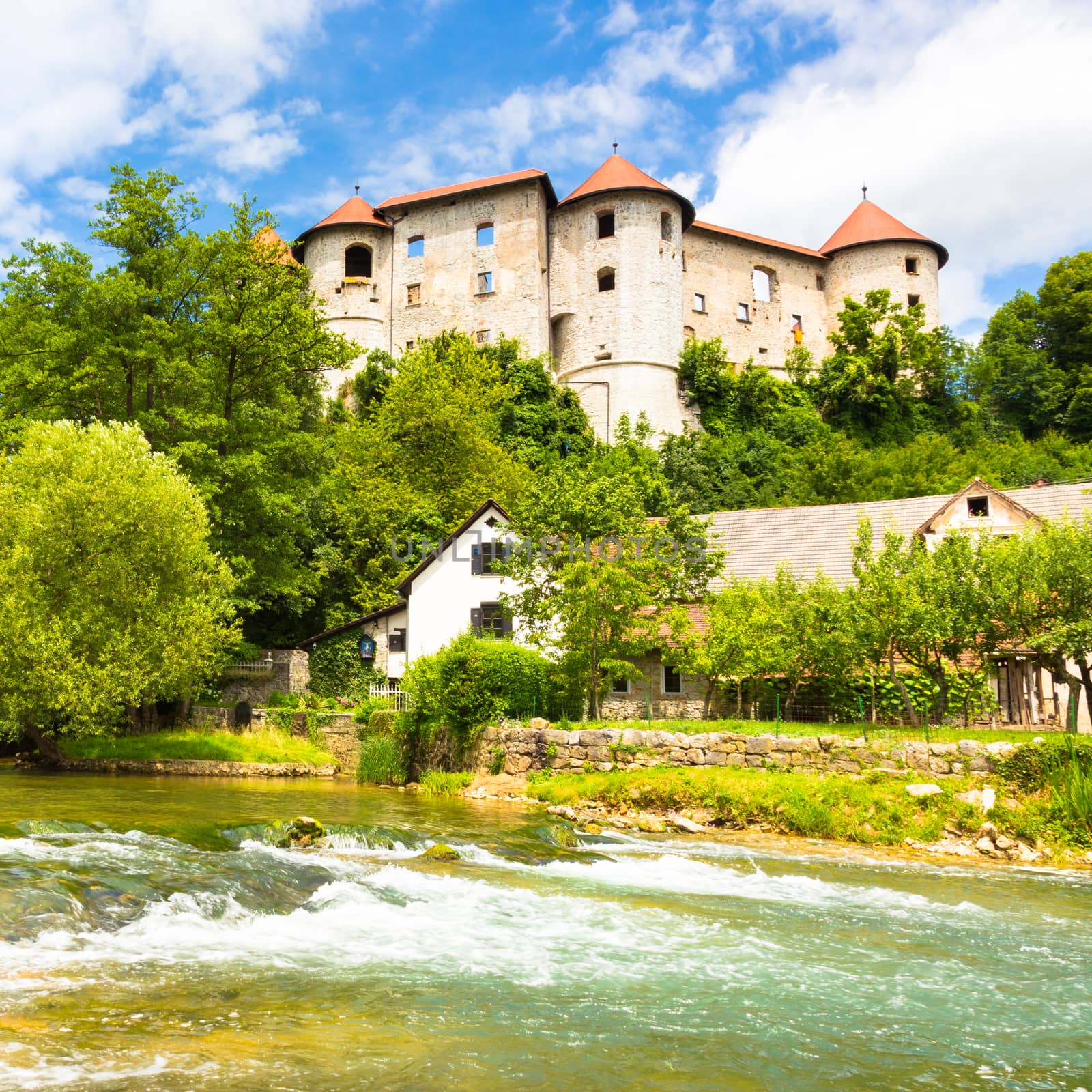 Zuzemberk castle, tourist destination in Slovenia. Zuzemberk is also a town and a municipality in the Dinaric Alps of Slovenia located south east of the Slovenian capital of Ljubljana.