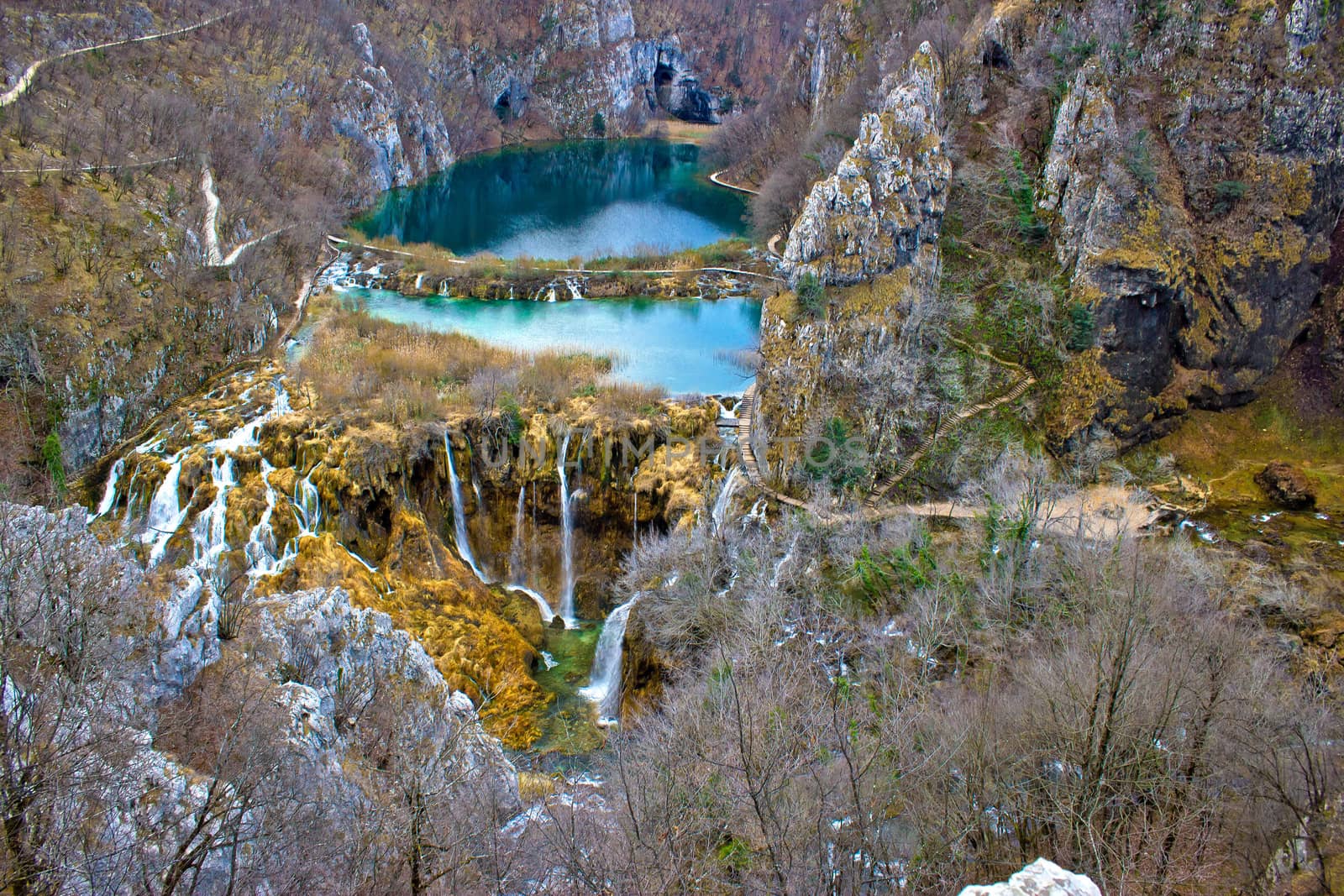 Falling lakes of Plitvice national park in Croatia