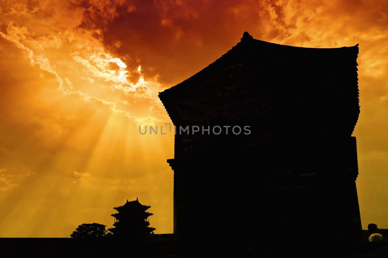 Souther gate of the Great city walls of Pingyao
