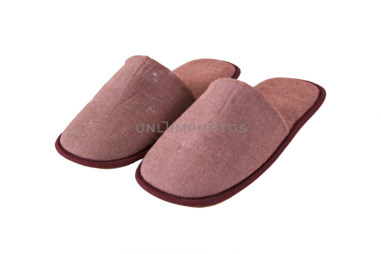 hotel slipper on white background