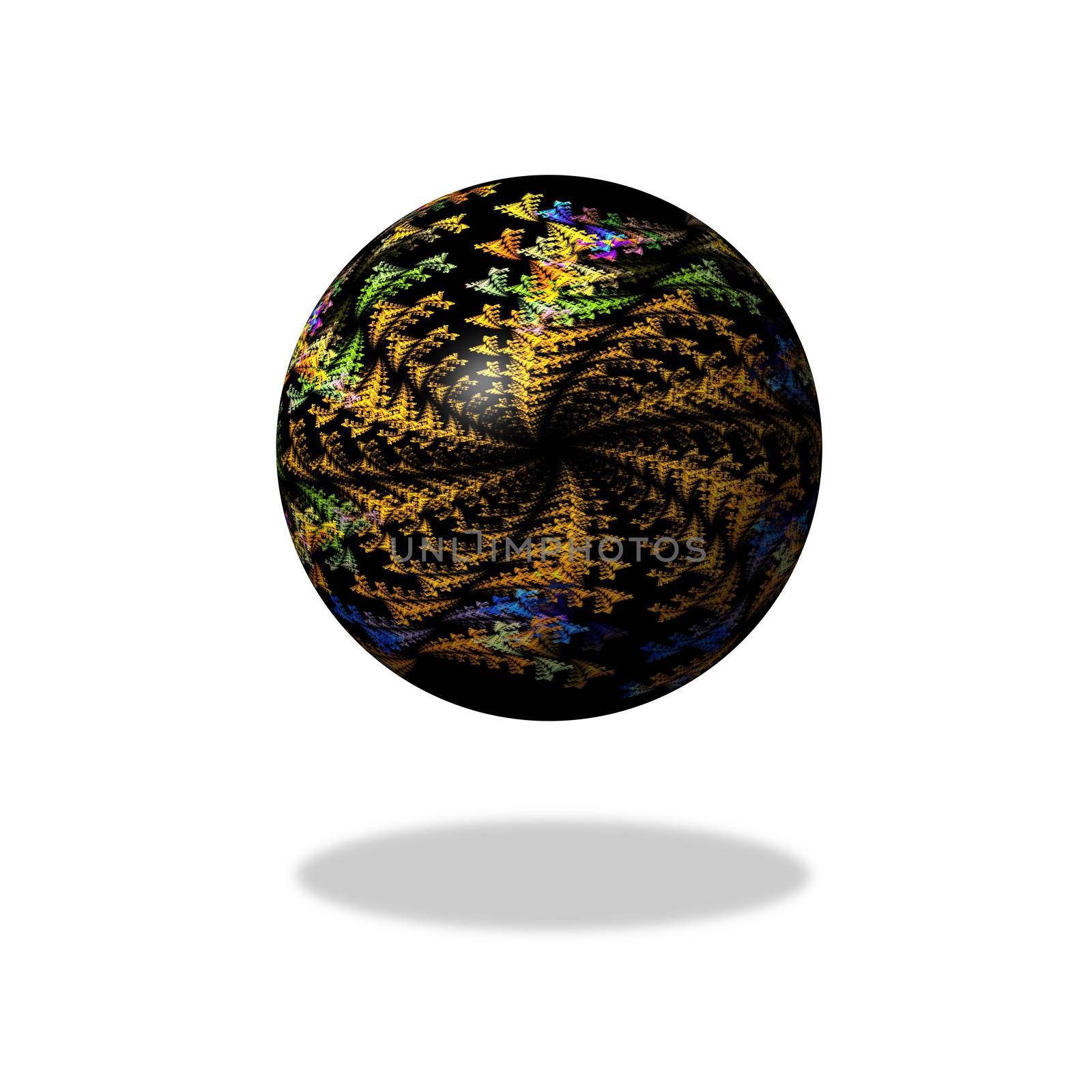Abstract Dark Fractal Globe by hlehnerer