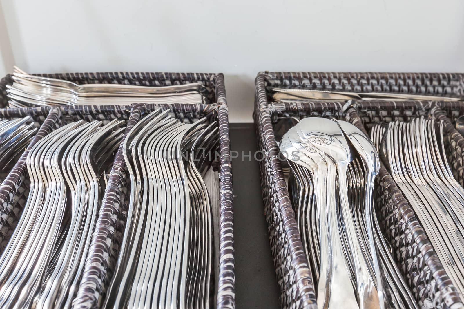 spoon and fork in the basket