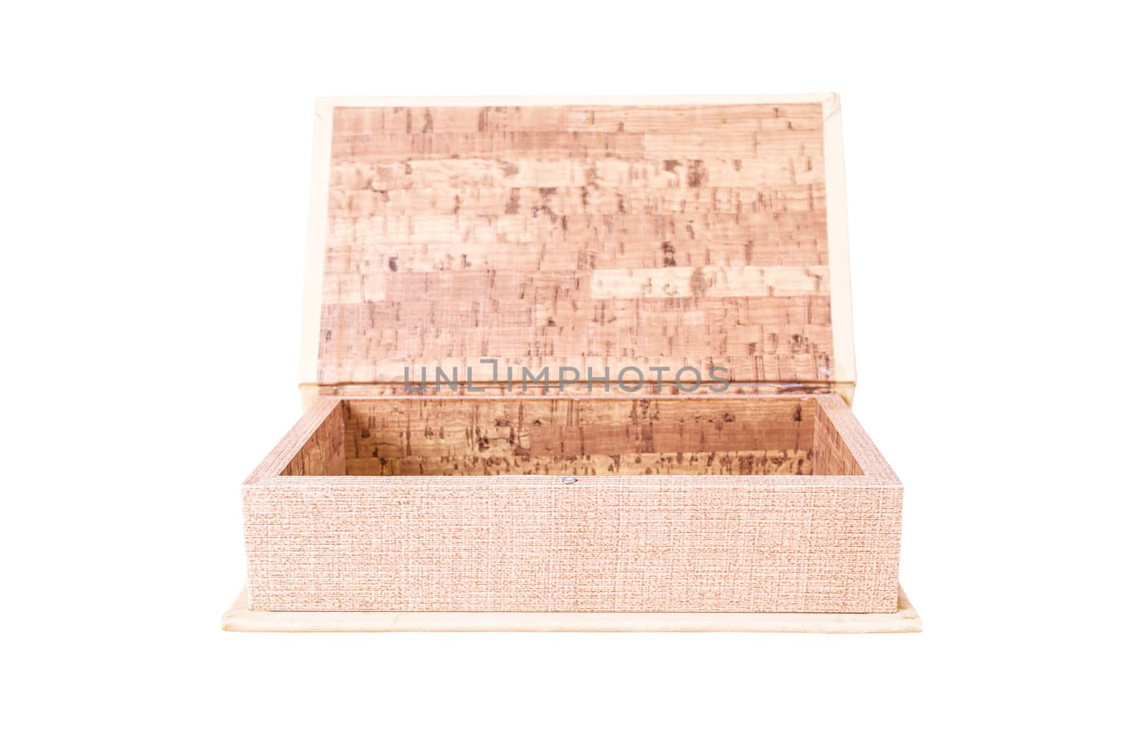 open empty wood box