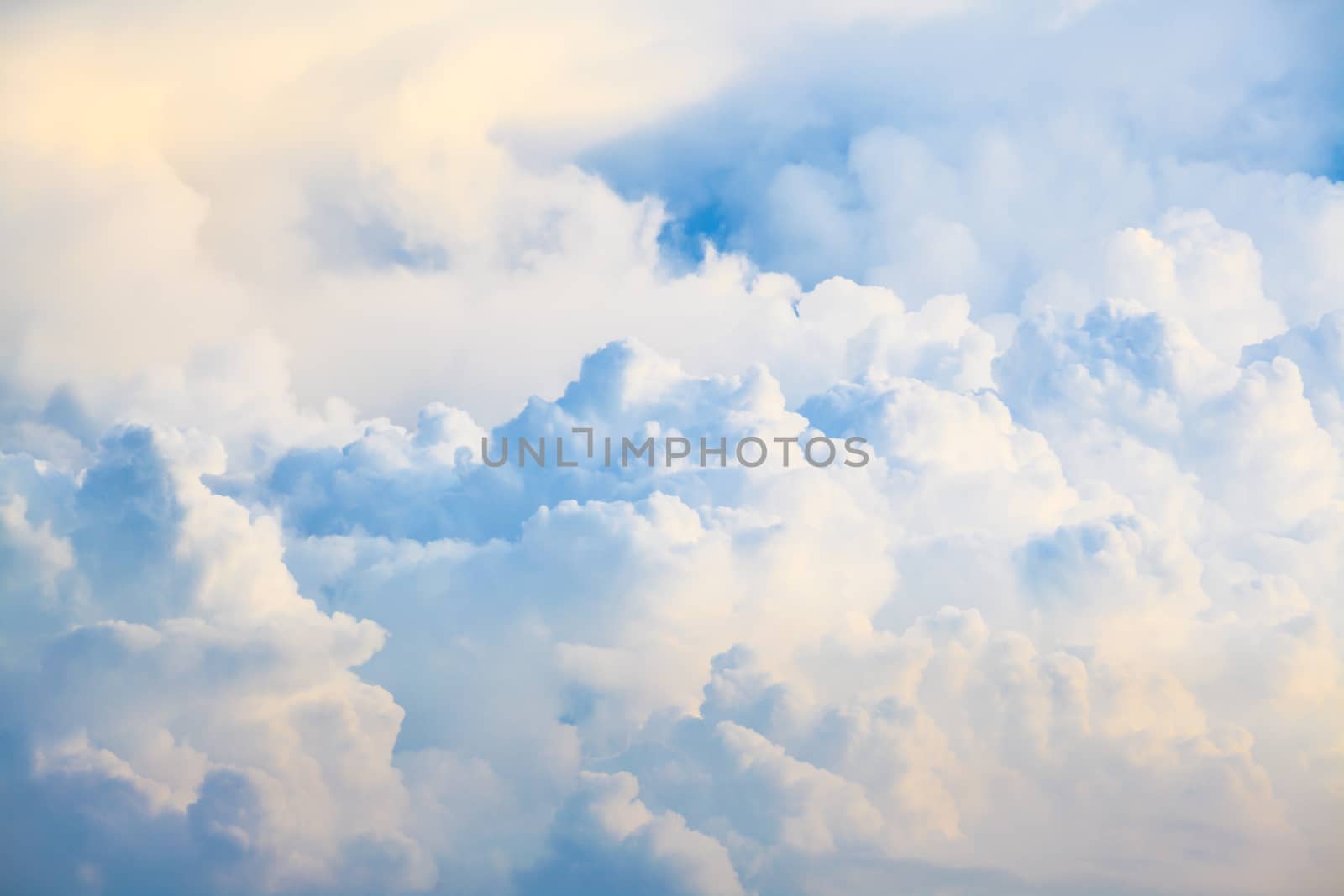Blue sky and big clouds abstract