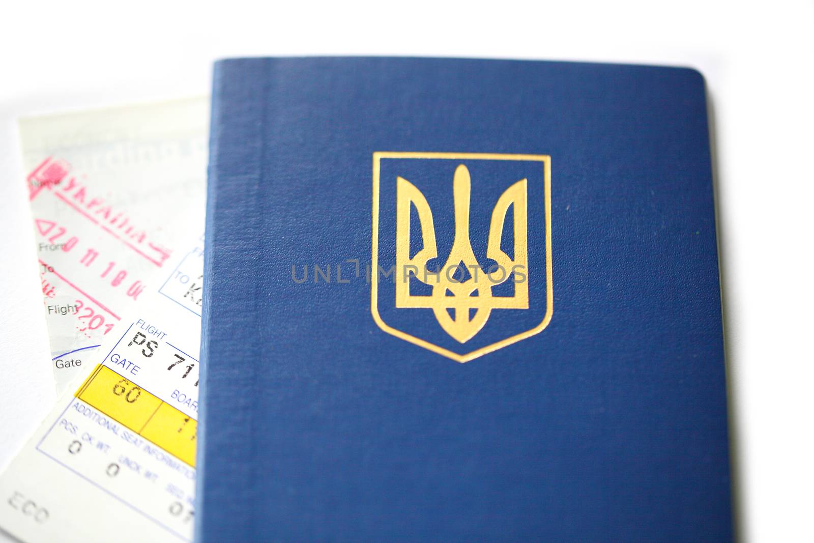 Ukrainian passport and air ticket