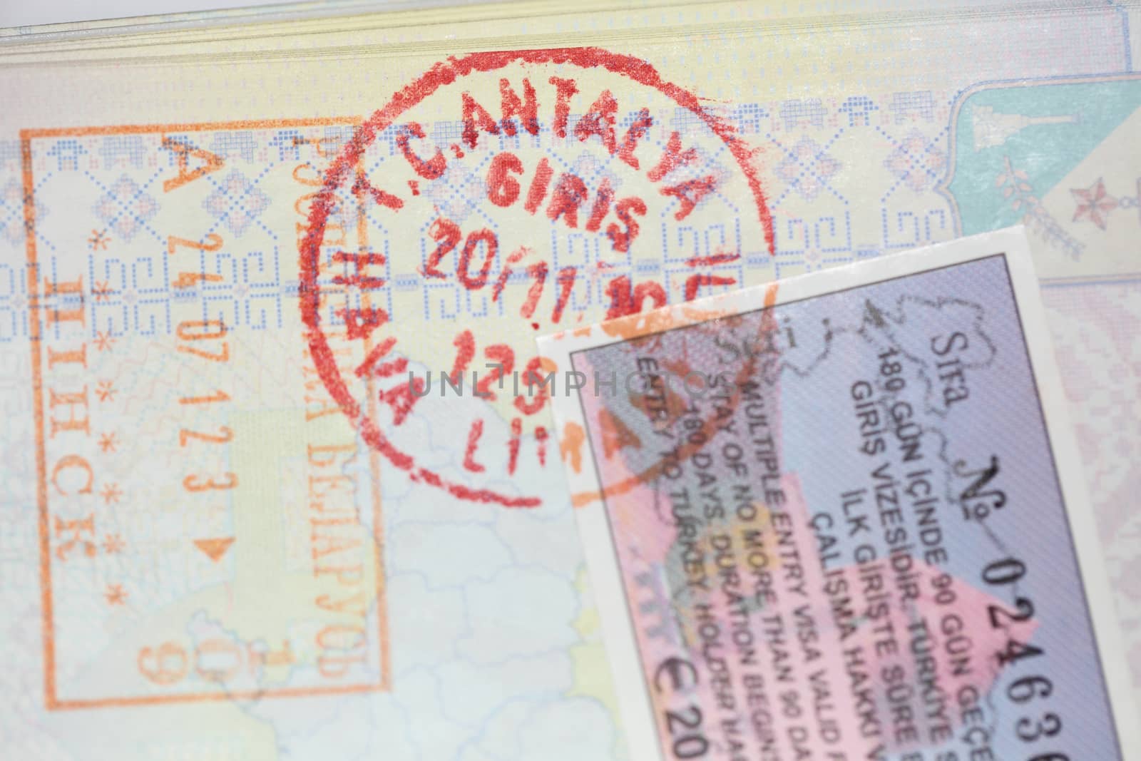 visa stamps in the passport